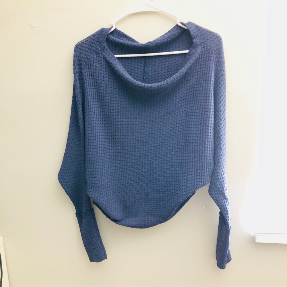 Free People Waffle Knit Cropped Sweater